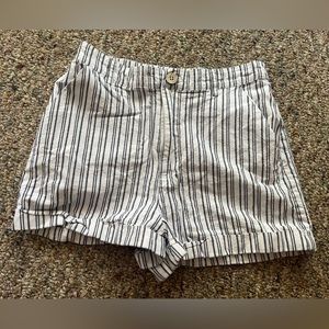 Striped High Rise Shorts